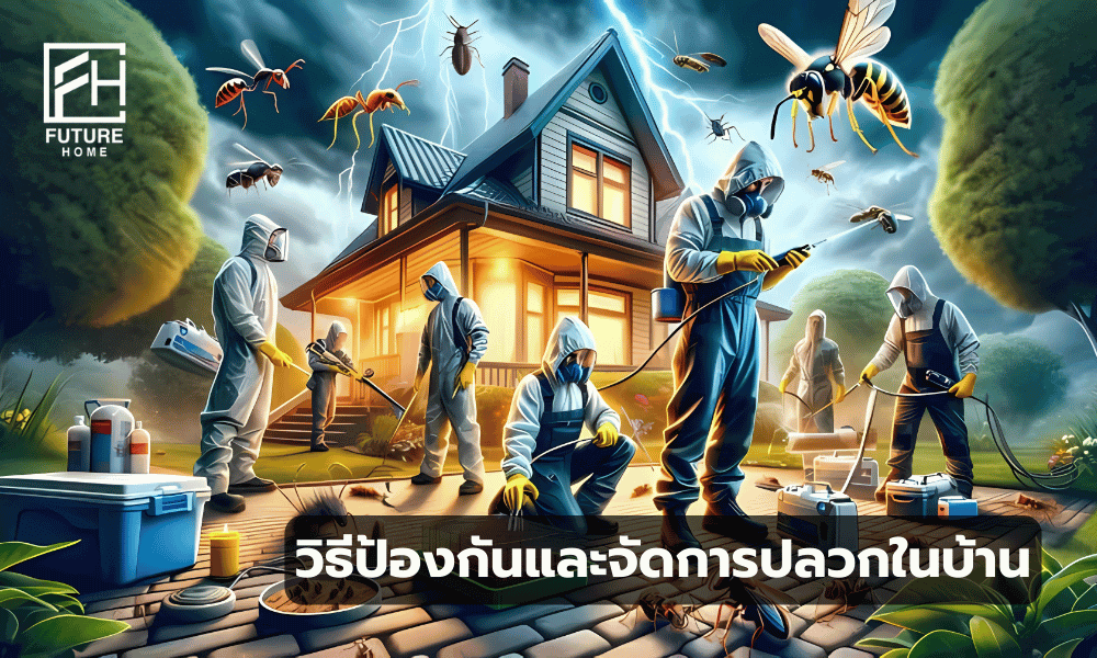 ภาพการตรวจสอบและกำจัดปลวกภายในบ้าน เพื่อป้องกันความเสียหายจากปลวกกินไม้