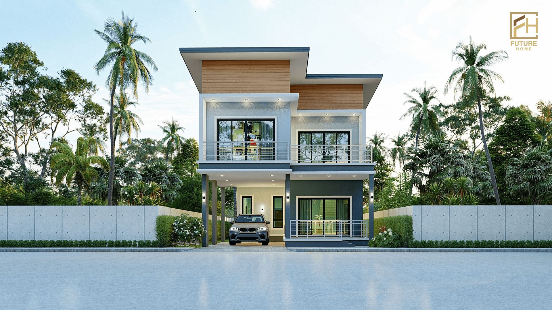 บ้านสองชั้นสไตล์โมเดิร์น