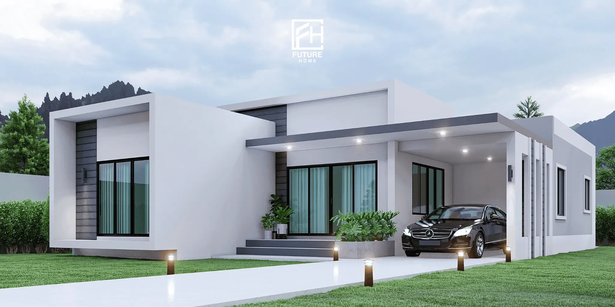 บ้านชั้นเดียวสไตล์โมเดิร์น